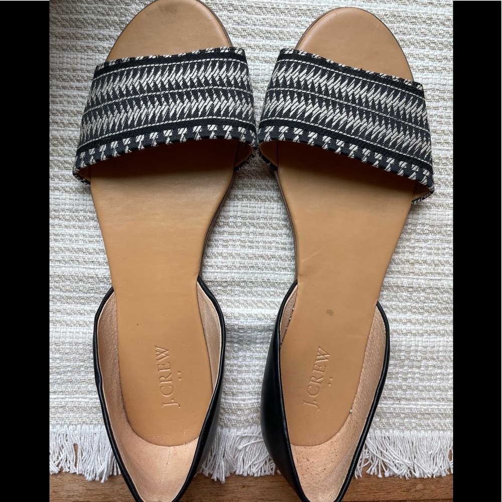 J Crew boho Black and Tan sandals. Size 10